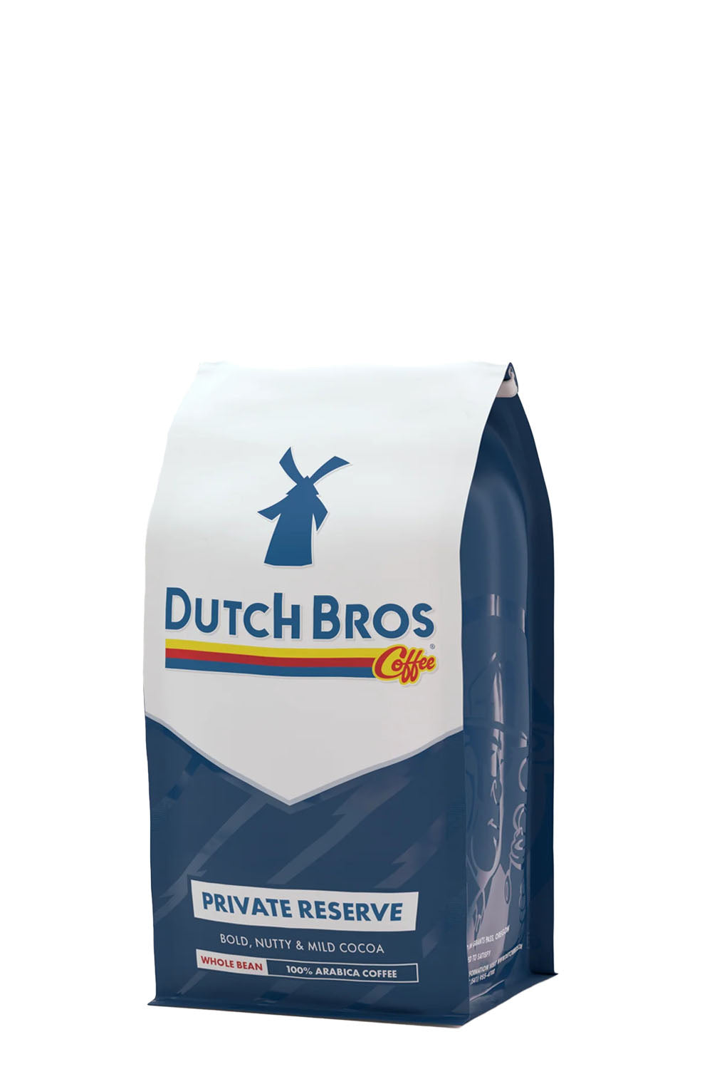 A bag of Dutch Bros Private Reserve coffee beans.