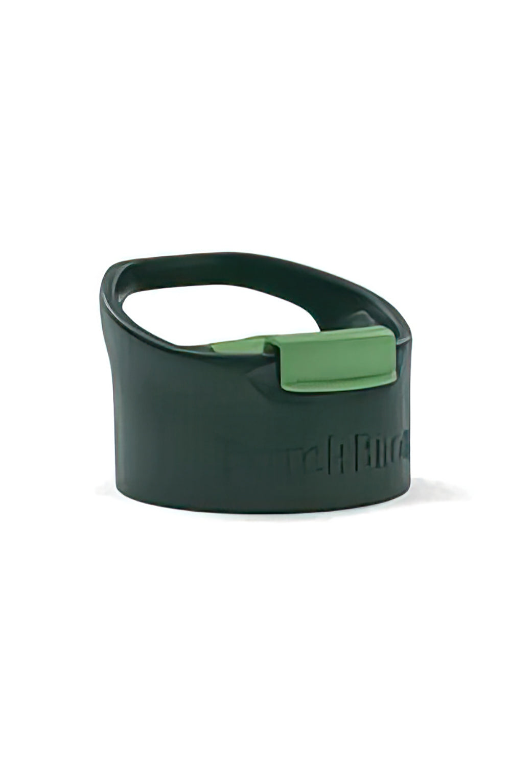 A green screw top lid with a light green flip clip and easy carry handle for a travel mug.