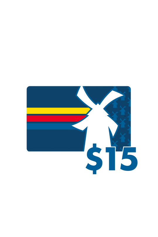 Logo with a stylized figure, colorful stripes, and '$15' text on a white background