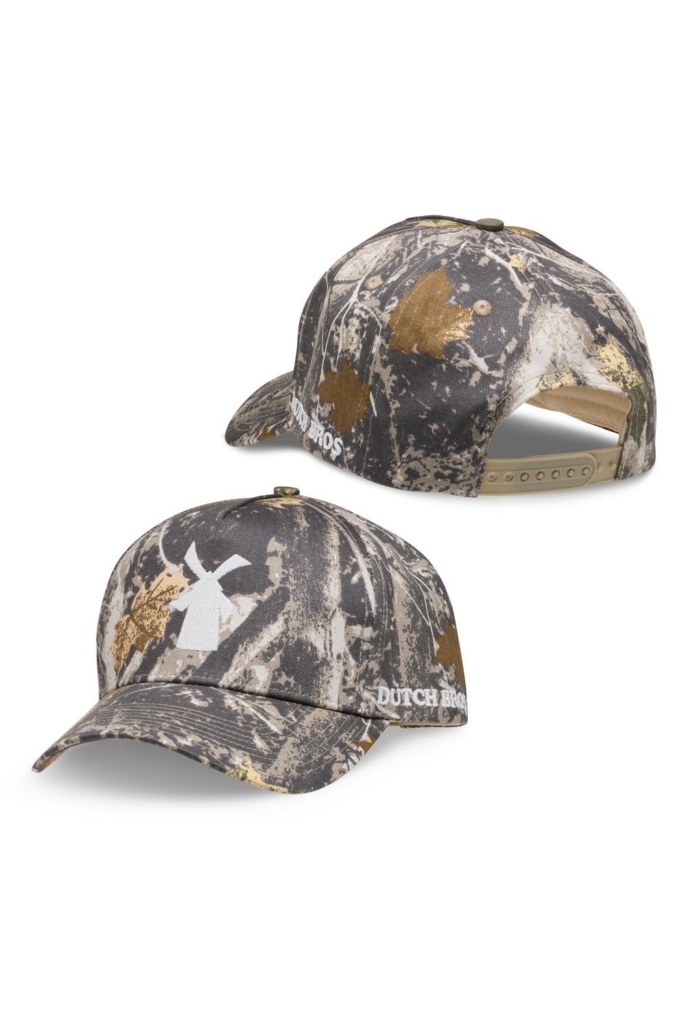 Dutch Bros camo hat with windmill