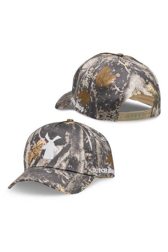 Dutch Bros camo hat with windmill