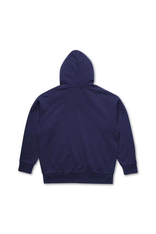 Navy blue hoodie on a white background