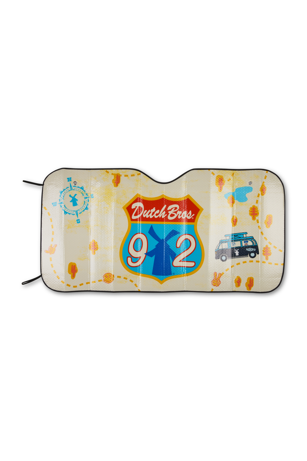 Car sunshade with vintage design on a white background