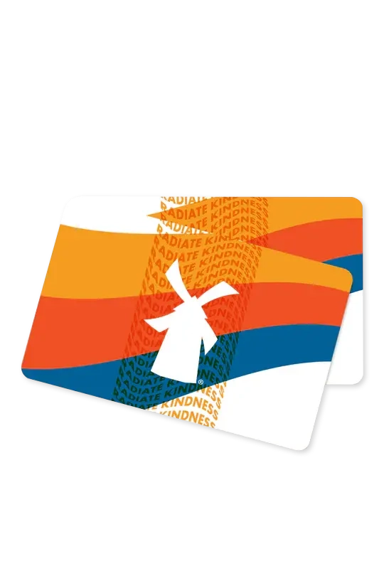 Colorful card design with a white icon and text on a white background