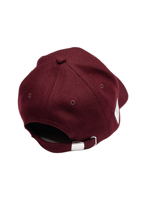Maroon baseball cap on a white background